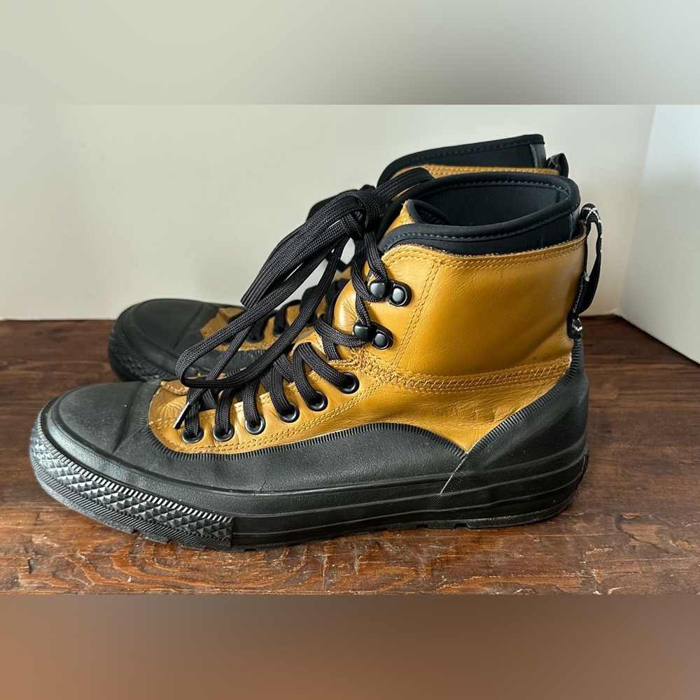 Converse High-Top Sneakers in Black and Mustard
